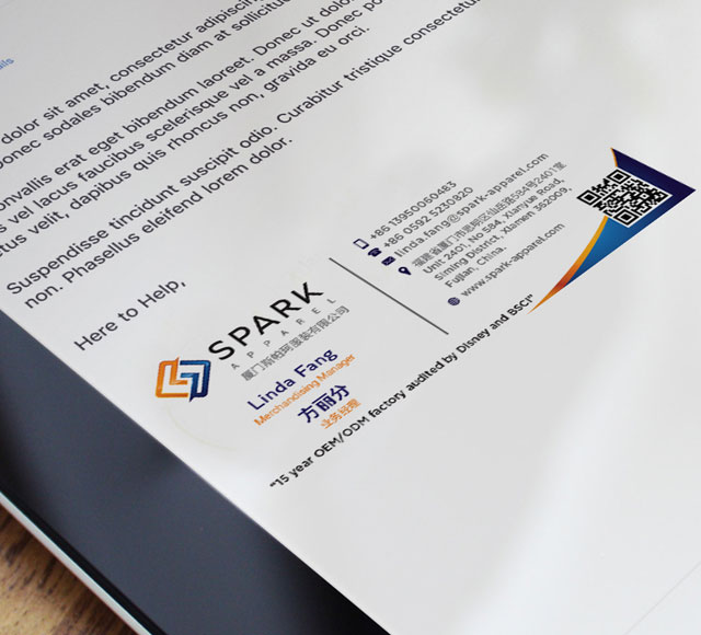 Spark Apparel E mail Signature