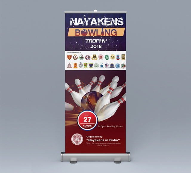 Bandaranayake OBA Qatar Bowling Tournament Roll up Banner
